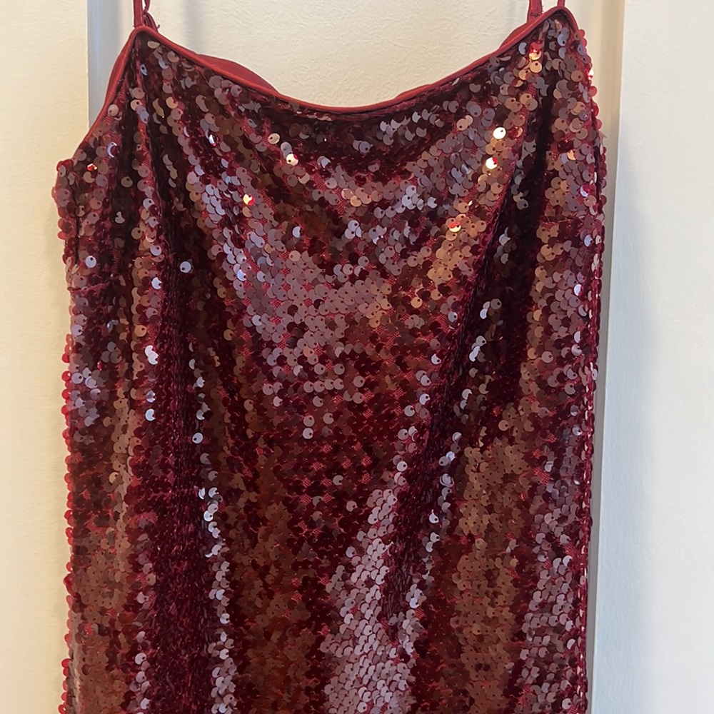 ROW Sequin Burgundy Mini Dress